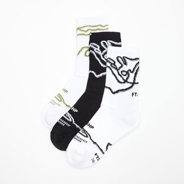 Spodnje perilo in nogavice Footshop The Stripes Socks 3-Pack Multicolor Večbarvna | FTSHP_252, 7