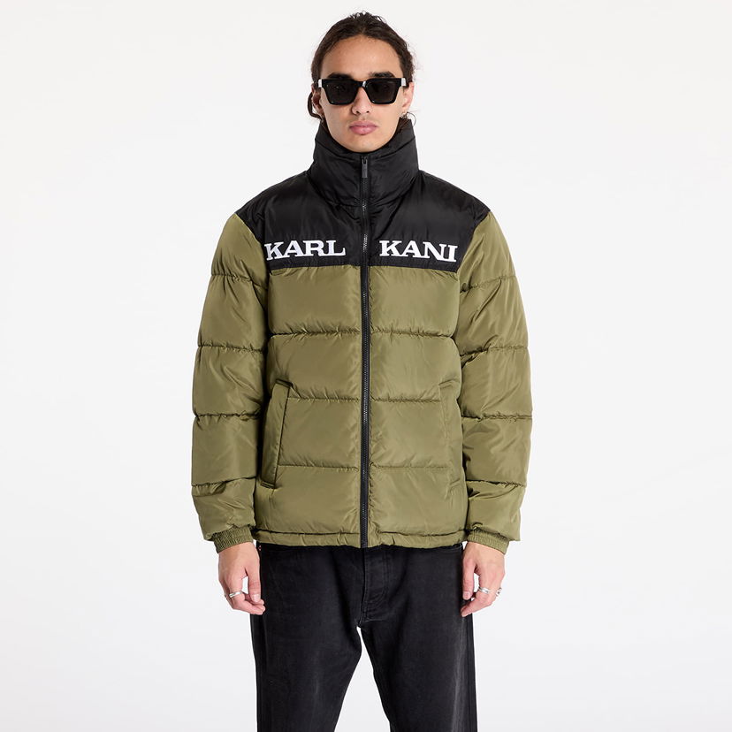 Puhovka Karl Kani Jacket Retro Essential Puffer Jacket Olive L Zelena | 60760012