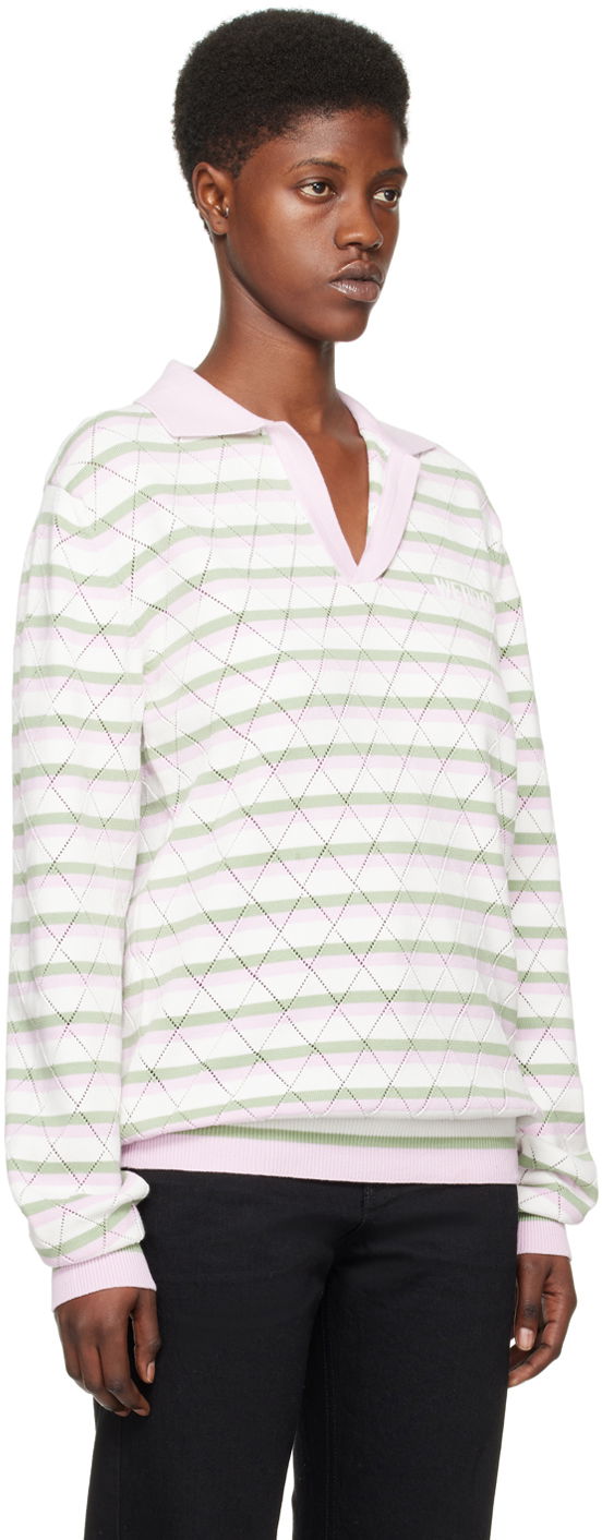 Pleteni pulover We11done We11done Striped Knit Polo Shirt Večbarvna | WD-KT0-24-639-U-LP, 1