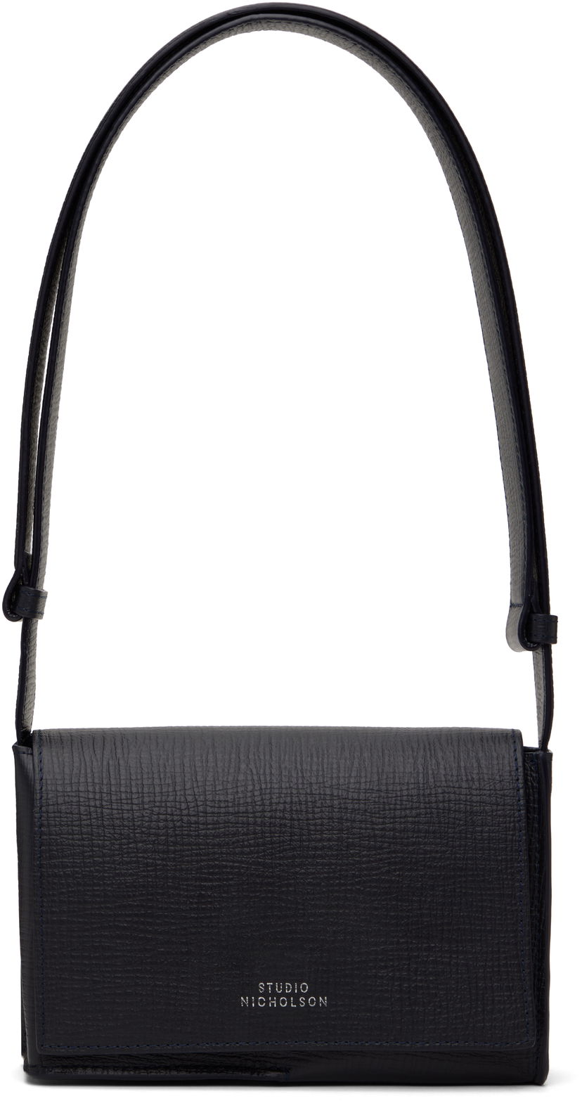 Torba za čez ramo Studio Nicholson Studio Nicholson Meshi Mini Leather Bag Mornarica | MESHI SN - 757