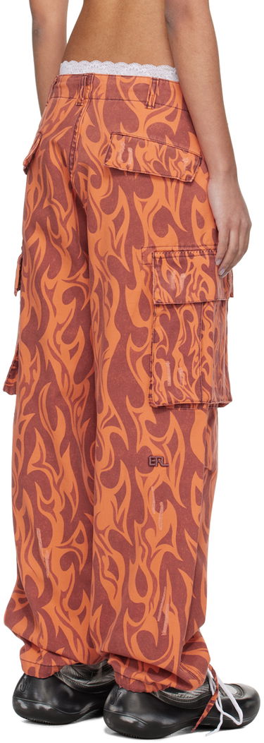 Cargo hlače ERL Flame Print Cargo Pants Oranžna | ERL08P006, 2