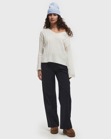 Pleteni pulover Samsoe Samsoe Samsøe & Samsøe SANOR V-Neck Sweater Bela | F24400067-CLEAR-CREAM, 1