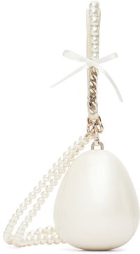 Simone Rocha Pearl & Chain Strap Pearl Egg Bag