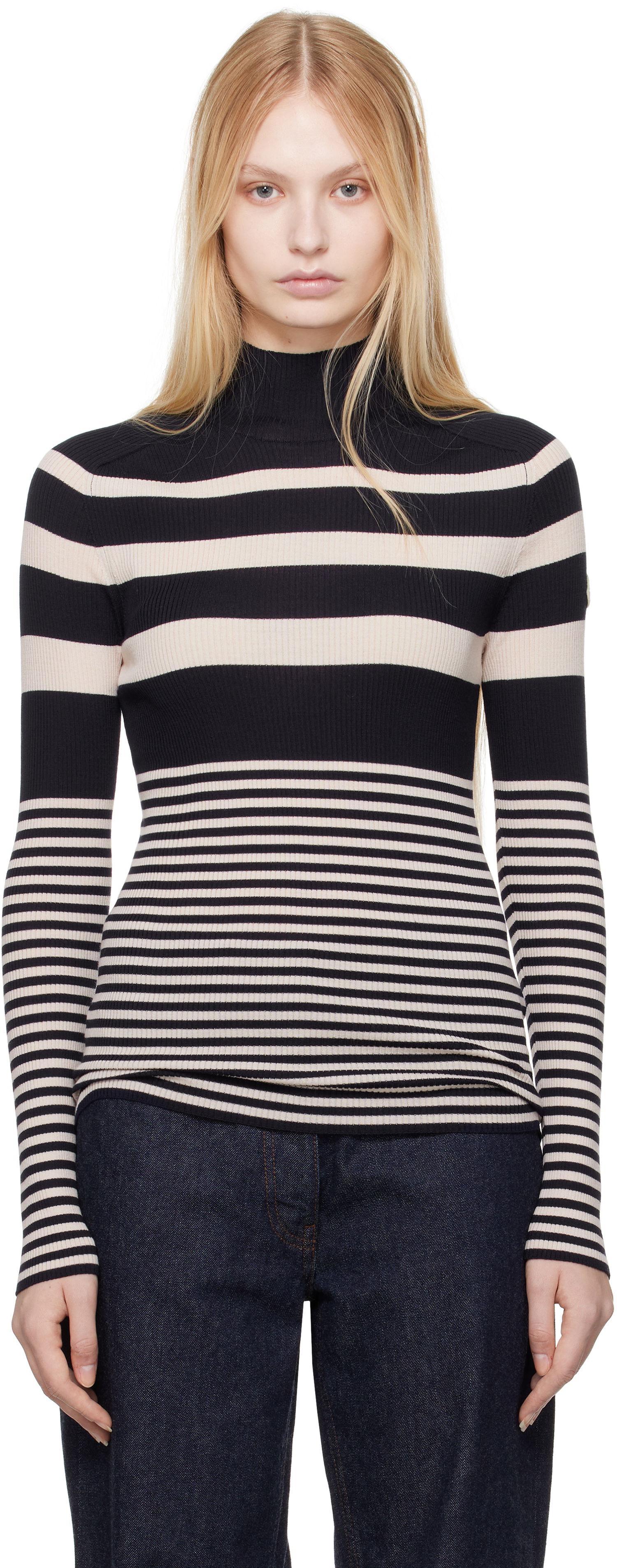 Pleteni pulover Moncler Moncler Striped Wool Turtleneck Večbarvna | K10939F00002M1180, 0