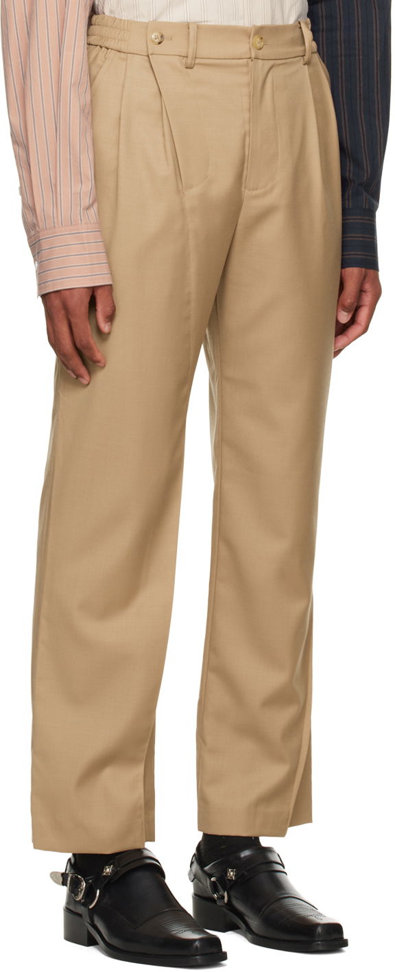Hlače Feng Chen Wang Feng Chen Wang Pleated Trousers Bež | FMF14TR28, 1