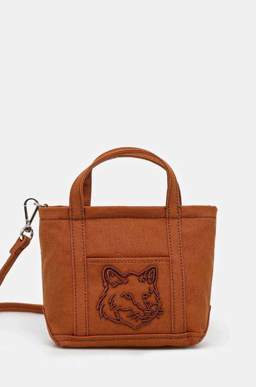 Tote bag MAISON KITSUNÉ Maison Kitsuné Fox Head Mini Tote Bag Rjava | MW05106WW0107