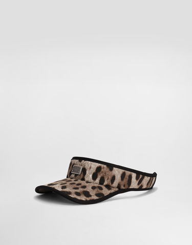 Kape in klobuki Dolce & Gabbana Dolce & Gabbana Leopard-Print Cotton Visor Rjava | GH910AFSFAGHY13M, 0