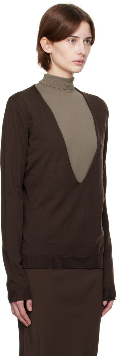 Pleteni pulover Rick Owens Rick Owens Hollywood Xtreme V-Neck Pullover Črna | RP01E7668 M, 4