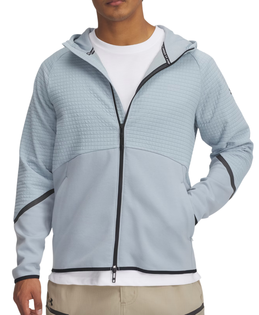 Pulover Under Armour Unstoppable Fleece Grid Full-Zip Hoodie Modra | 1386543-465