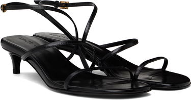 Modni dodatki Khaite KHAITE Loop Kitten Heel Sandals Črna | F3076-920, 3