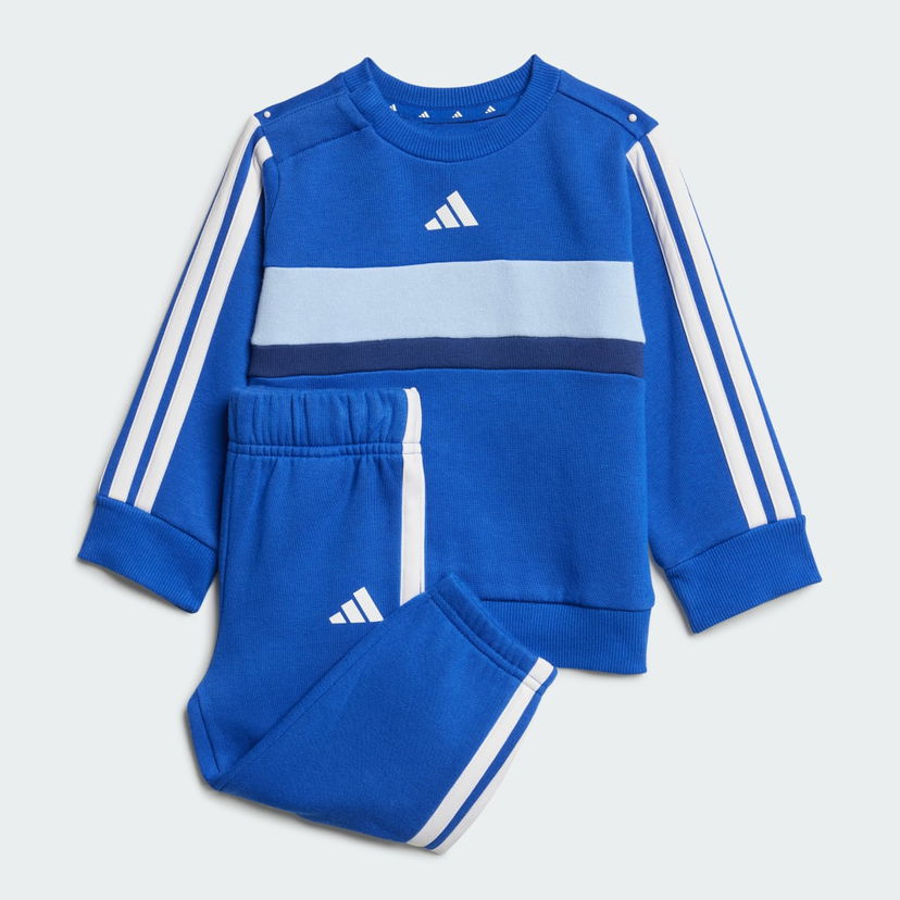 Trenirka adidas Performance Seasonal Essentials Tiberio 3-Stripes Fleece Crew Set Modra | JC7516
