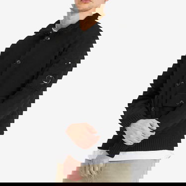 Pleteni pulover C.P. Company C.P. Company Compact Cotton Lens Knit Cardigan, Size Large Črna | 18CMKN078A-110058A-999, 2