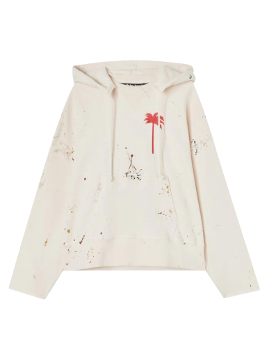 Pulover Palm Angels PxP Painted Raw Cut Hoodie Bela | PMBB104S22FLE0010325
