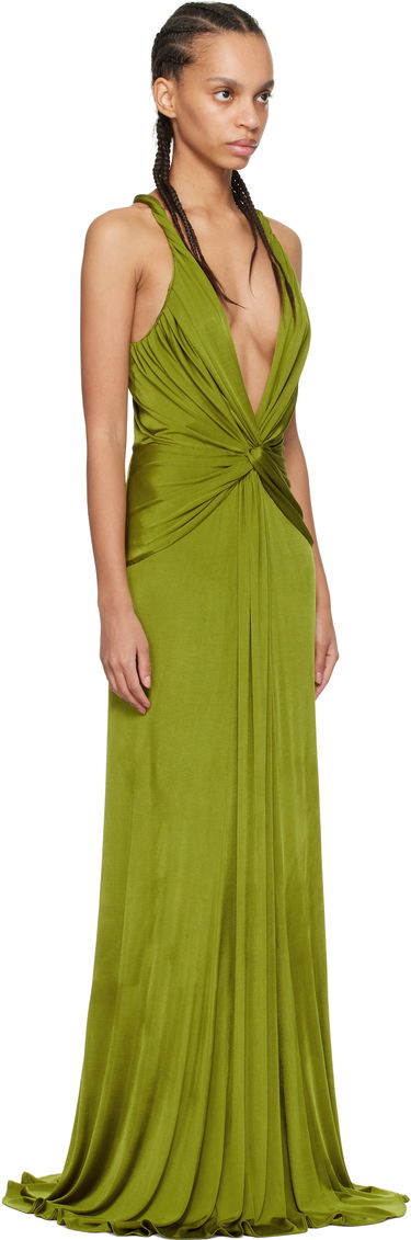 Obleke Tom Ford Tom Ford V-Neck Criss-Cross Maxi Dress Zelena | ABJ834-JEX114, 1
