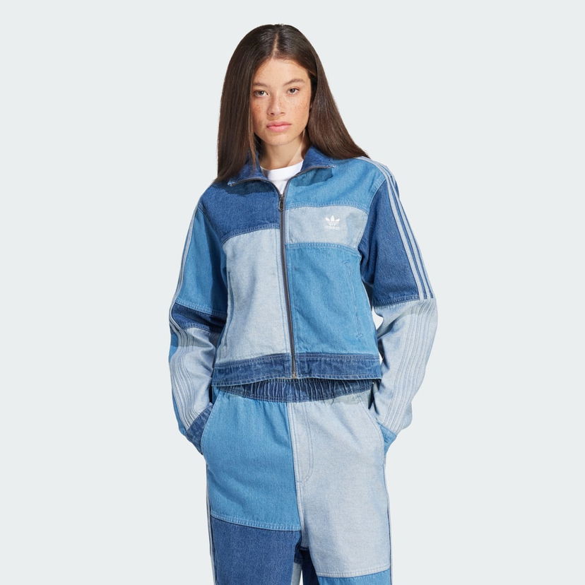 Jakna adidas Originals KSENIASCHNAIDER x Denim Patchwork Jacket Modra | IU2464