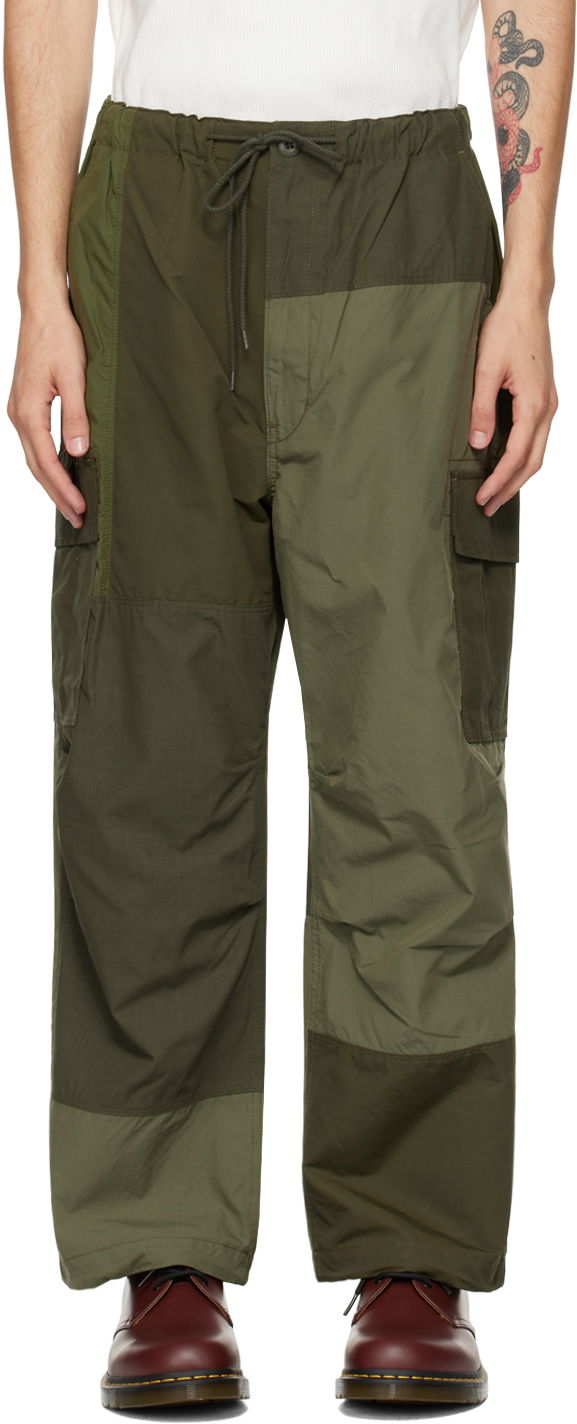 Cargo hlače Comme des Garçons Homme Green Patchwork Cargo Pants Zelena | HN-P010-051