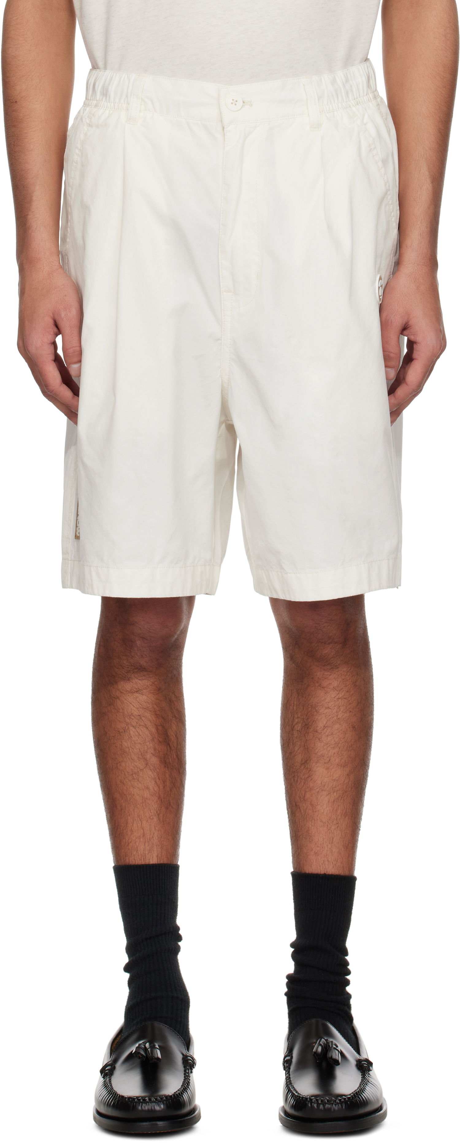 Kratke hlače AAPE by A Bathing Ape AAPE by A Bathing Ape 'AAPE Now' Woven Shorts Bela | AAPSPMB670XXNIVX, 0
