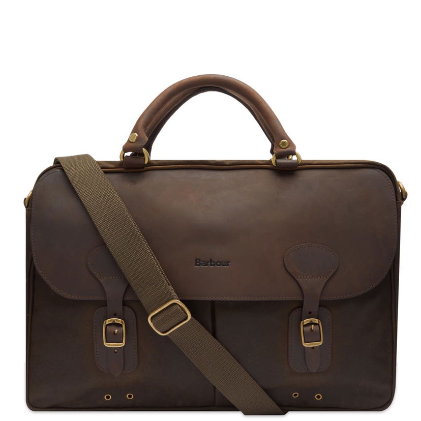 Torba za čez ramo Barbour Wax Leather Briefcase Rjava | UBA0004OL71