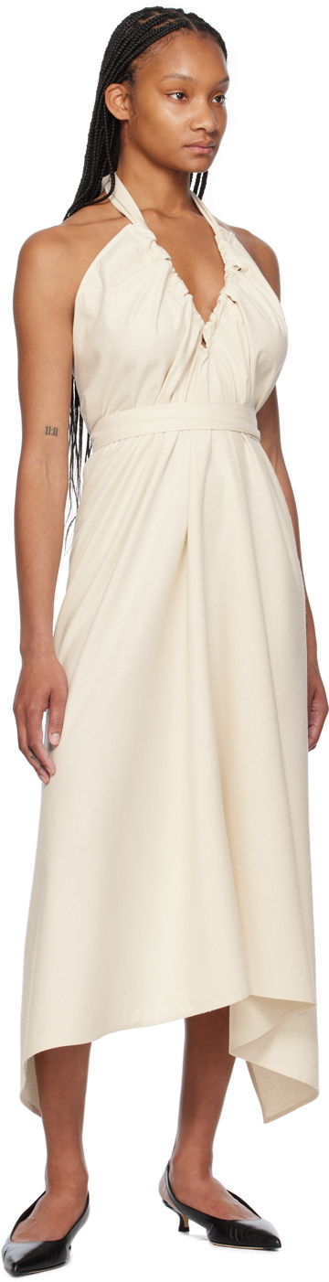 Obleke Baserange Baserange Node Halter Neck Maxi Dress Bež | DRNO-WS-SU24, 3