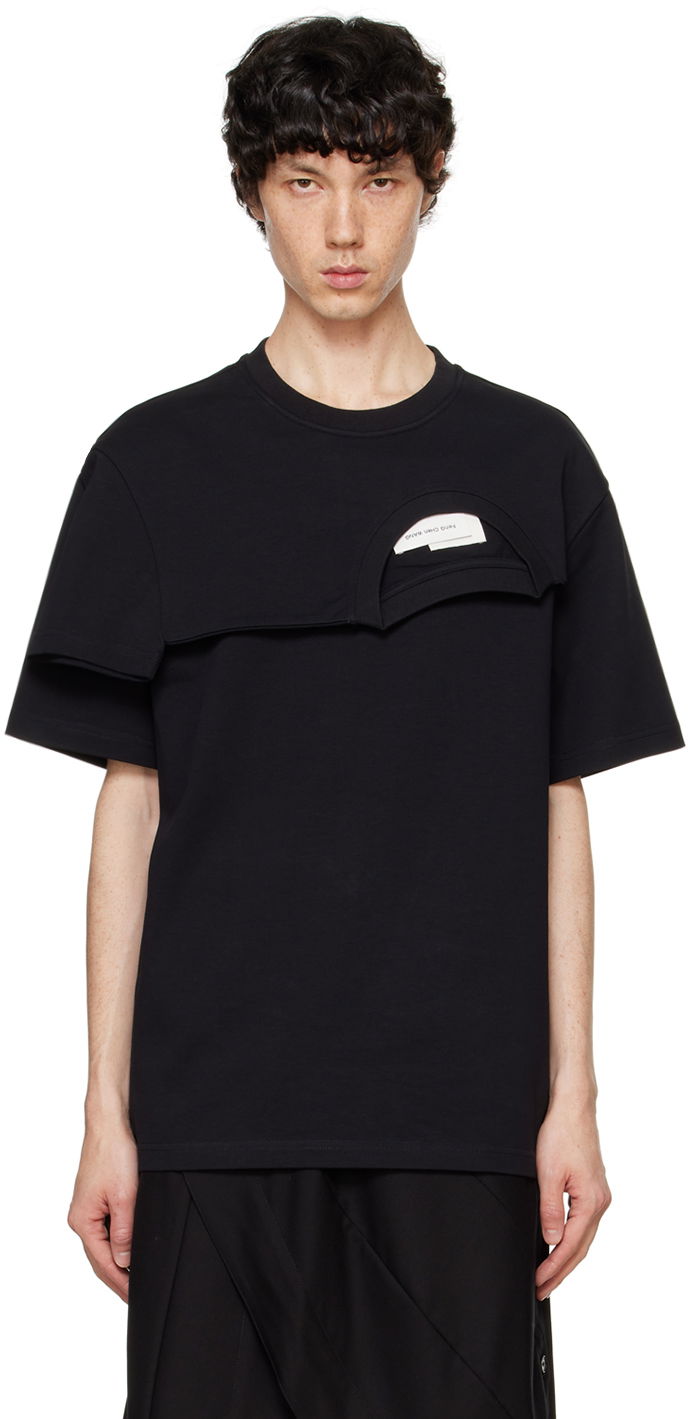 Majica Feng Chen Wang Feng Chen Wang Double Collar T-Shirt Črna | FF12TSH715B