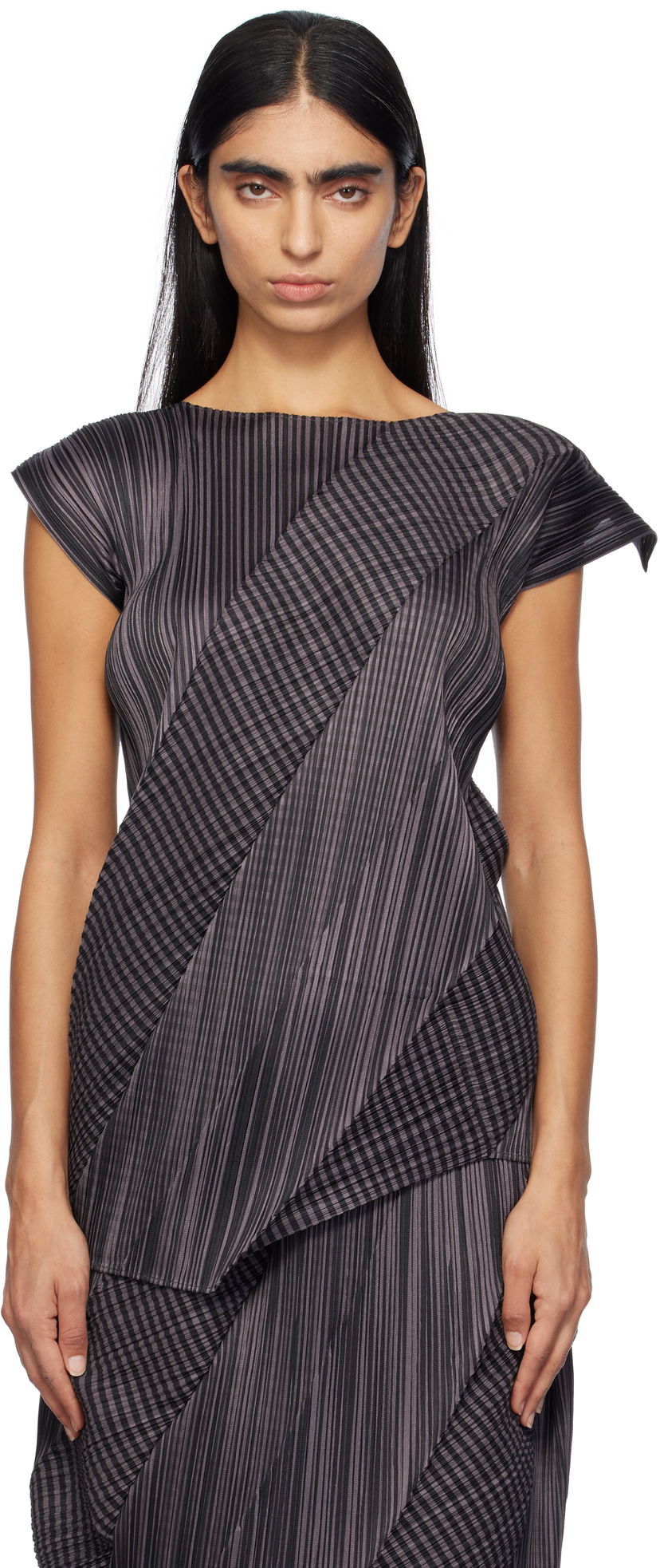 Majica Pleats Please Issey Miyake Pleated T-Shirt Siva | PP48JK441
