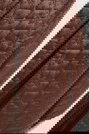 Jakna GANNI GANNI Shiny Quilt Midi Jacket Rjava | W0397, 4