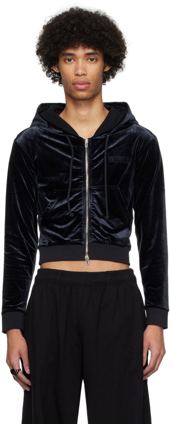 Pulover VETEMENTS Zip Hoodie Črna | UE64HD100B