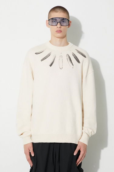 Pleteni pulover Marcelo Burlon Sweater With Print Bež | CMHE036F23KNI0026F10, 0