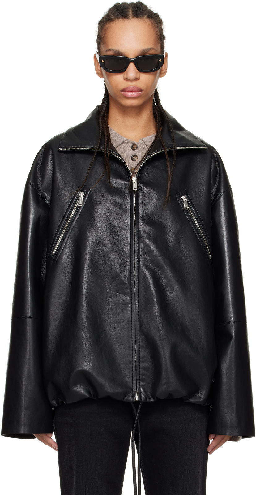 Jakna Nanushka Nanushka Aiman Faux-Leather Jacket Črna | NW25RSJK13999