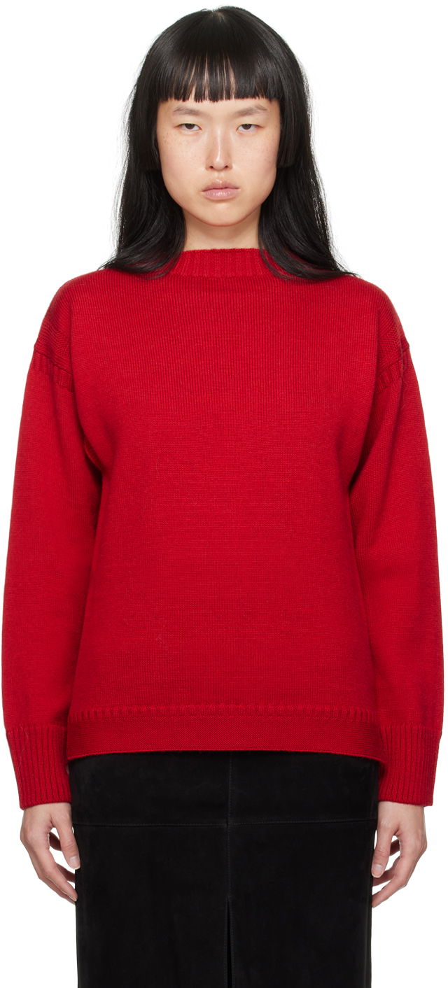 Pleteni pulover TOTEME TOTEME Vented Sweater Rdeča | 234-WRTWTP164-YA0006
