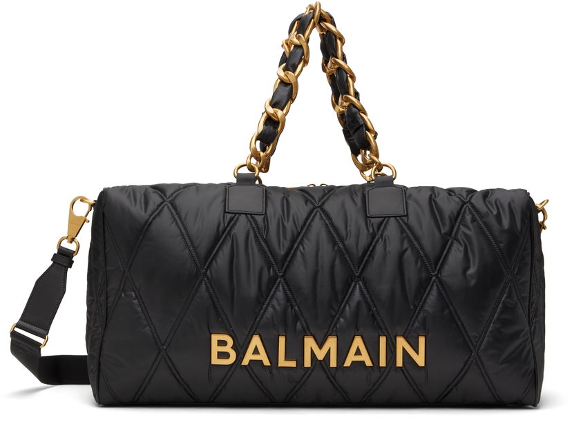 Potovalna torba Balmain Balmain Quilted Nylon Diamond Travel Duffle Bag Črna | EM1EC237TNDT