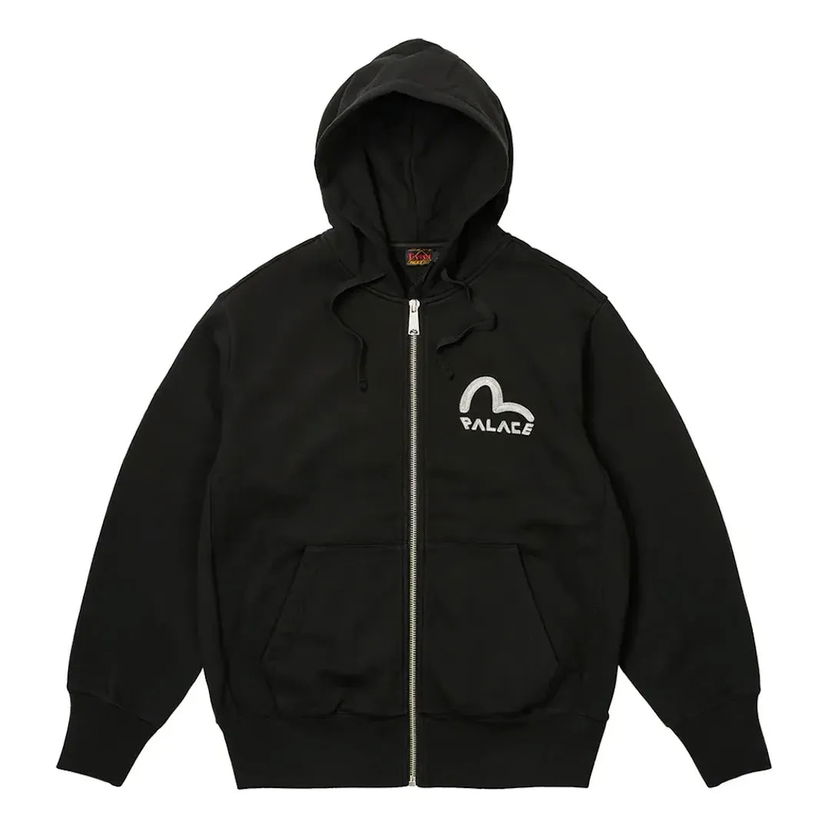 Pulover Palace Palace x Evisu Zip Hoodie Črna | 2ESPAM4SW1150OSFLBLKX