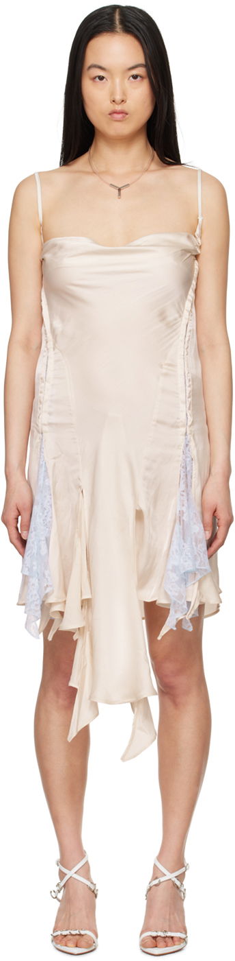 Obleke Y/PROJECT Off-White Hook-Eye Minidress Bež | 102DR002