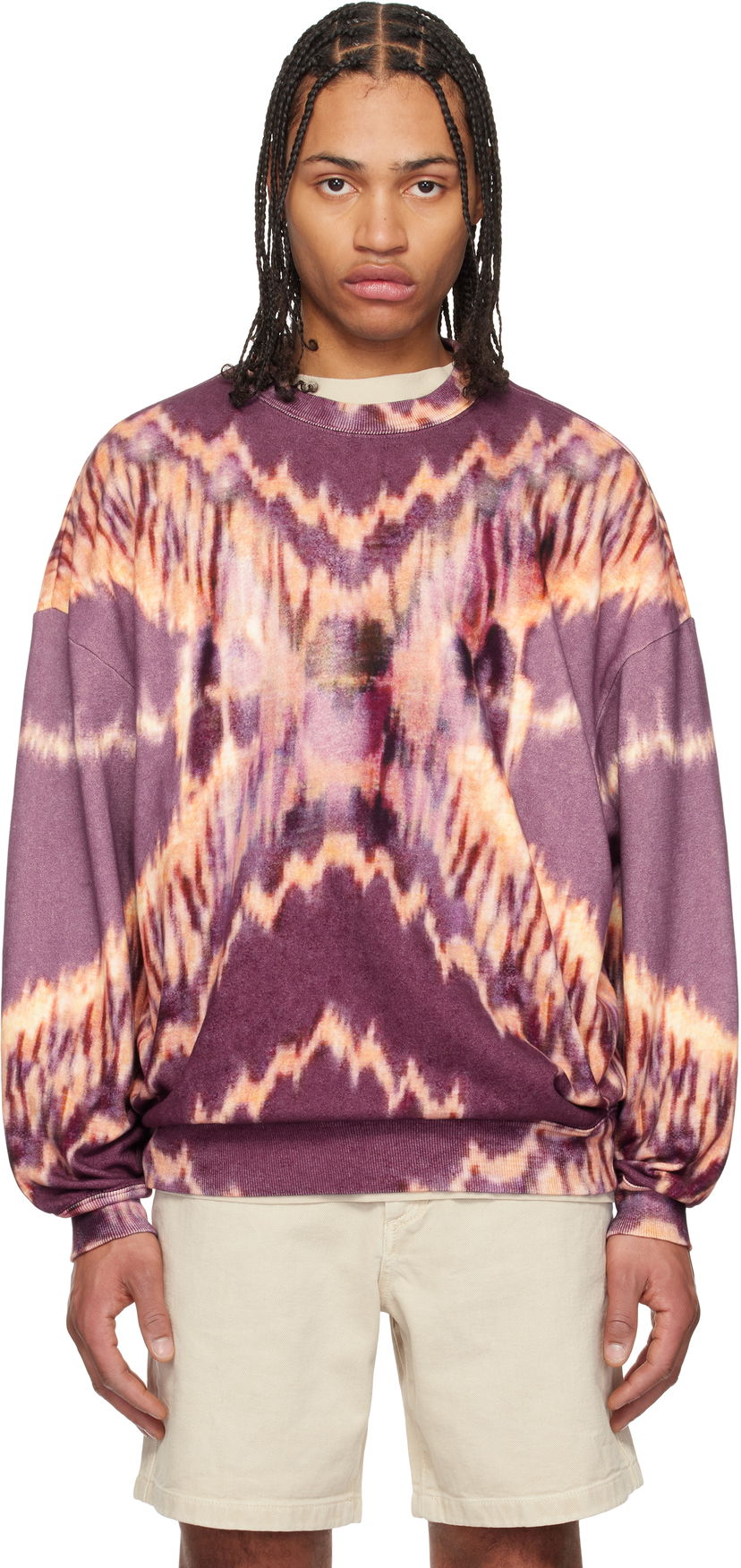 Pleteni pulover ISABEL MARANT Isabel Marant Dobbie Tie-Dye Sweatshirt Lila | 25PSW0156HA-C1M03H