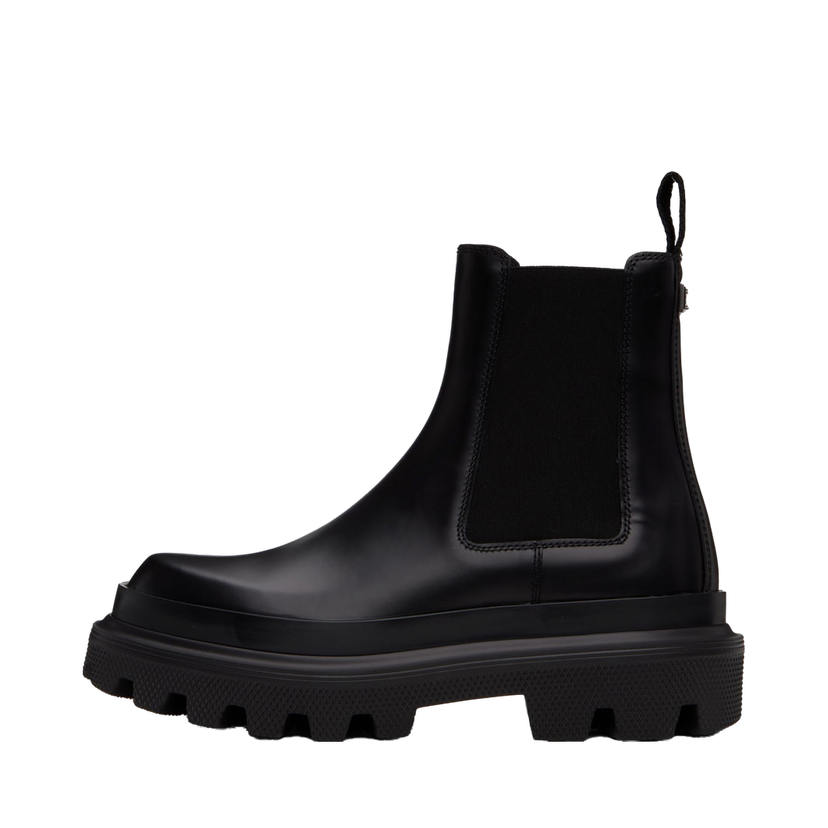 Superge in čevlji Dolce & Gabbana Black Pull-Loop Chelsea Boots Črna | A60565AB640