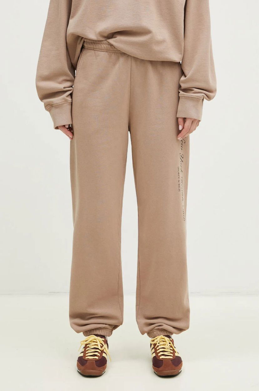 Trenirka Sporty & Rich Sporty & Rich NY Health Club Printed Sweatpants Rjava | PA036512043BE05