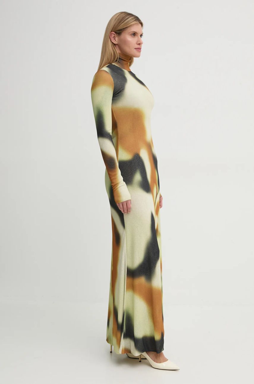 Obleke Nanushka Maxi Abstract Print Turtleneck Dress Bež | NW24FWDR32976, 1