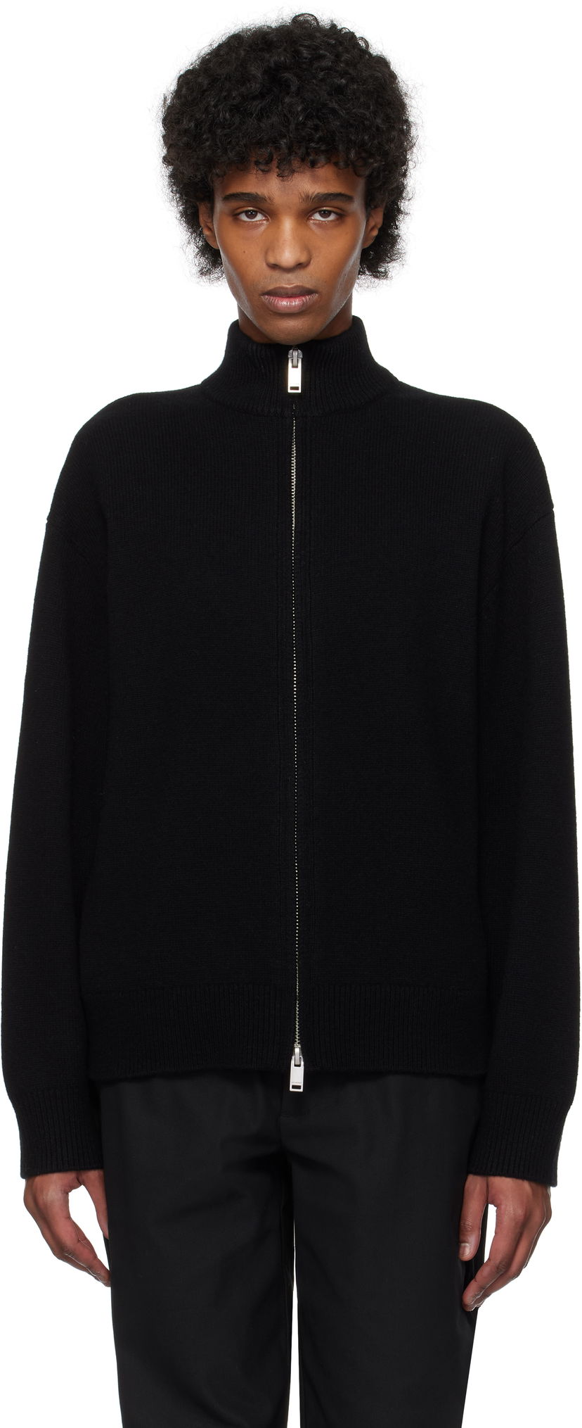 Pleteni pulover Han Kjøbenhavn Han Kjobenhavn Zip-Up Sweater Črna | M-134368