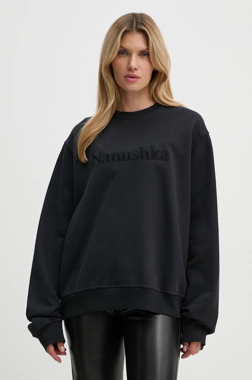 Pulover Nanushka Black Remy Relaxed-Fit Sweatshirt Črna | NU24CRSH00299