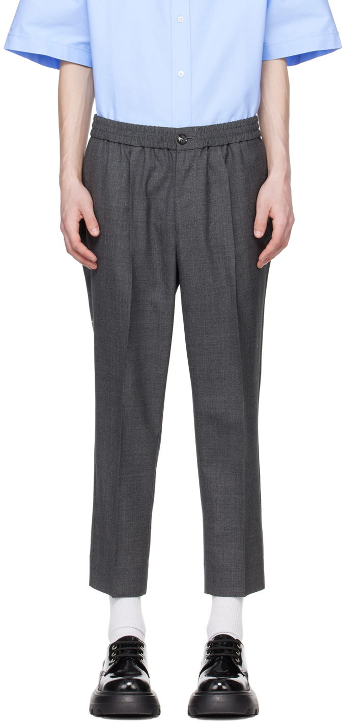 Hlače AMI Paris Elasticized Trousers Siva | HTR206.WV0043