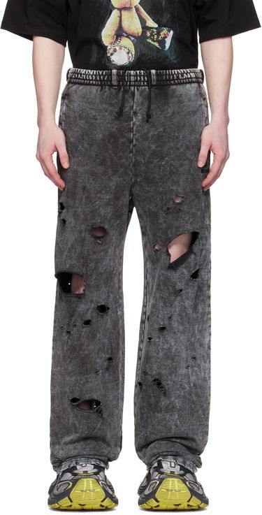 Trenirka We11done We11done Destroyed Jersey Sweatpants Siva | WD-TA0-25-726-U-BK, 0