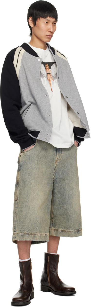 Bomber jakna Palm Angels Palm Angels Varsity Bomber Jacket Siva | PMEK010S25FAB0010810, 3