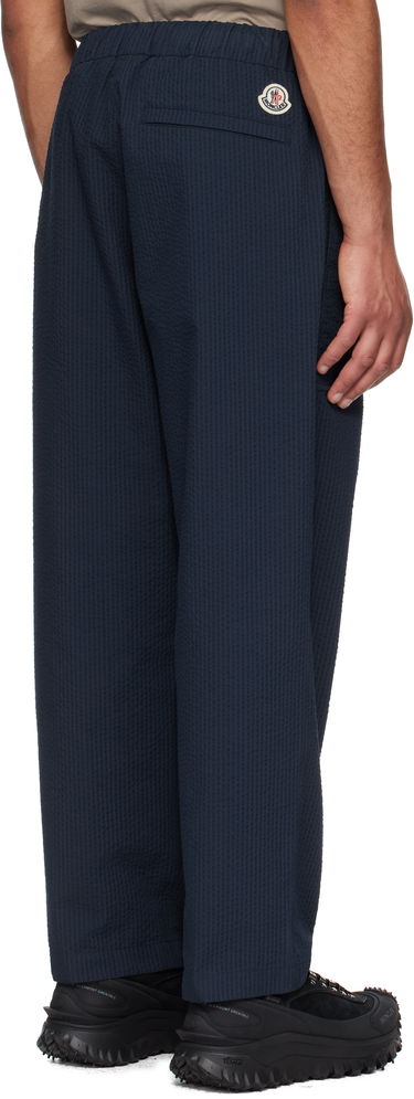 Hlače Moncler Moncler Seersucker Belted Trousers Mornarica | K10912A00038598JC, 2