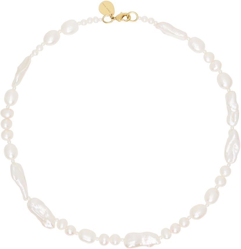 Ogrlica Simone Rocha Simone Rocha Legato Pearl Necklace Bela | NKS81-M 0913