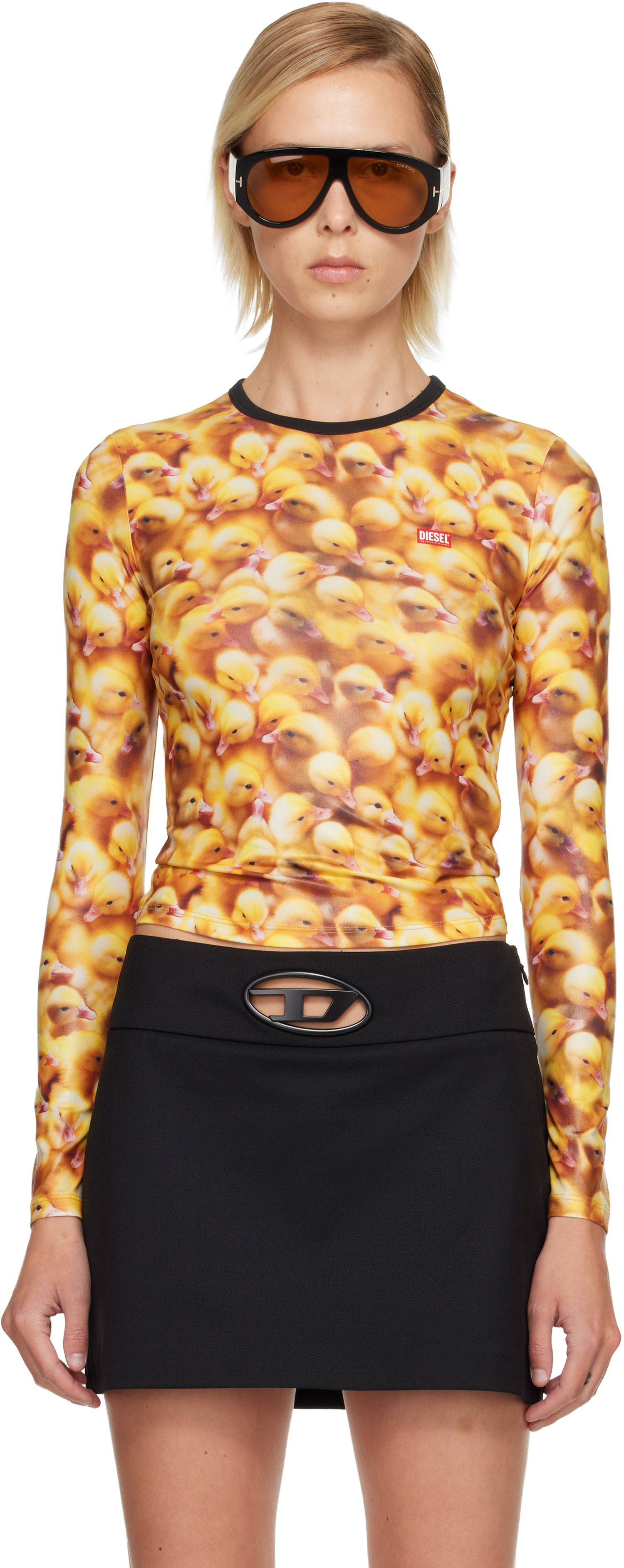 Majica Diesel All-Over Duckling Print Crewneck Long Sleeve Top Večbarvna | A19608 0JLCC, 0