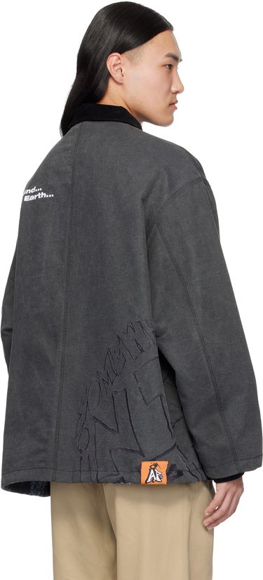 Parka AAPE by A Bathing Ape AAPE by A Bathing Ape Moonface Logo Reversible Utility Jacket Siva | AAPJKM7680XXNBKX, 2