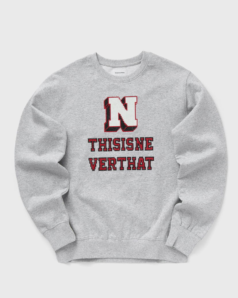 Pulover thisisneverthat Cross Stitch Graphic Sweatshirt Siva | TN251TSWCW04HGR