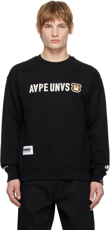 Pulover AAPE by A Bathing Ape AAPE by A Bathing Ape 'AAPER' Crewneck Sweatshirt Črna | AAPSWMB379XXNBKX, 0