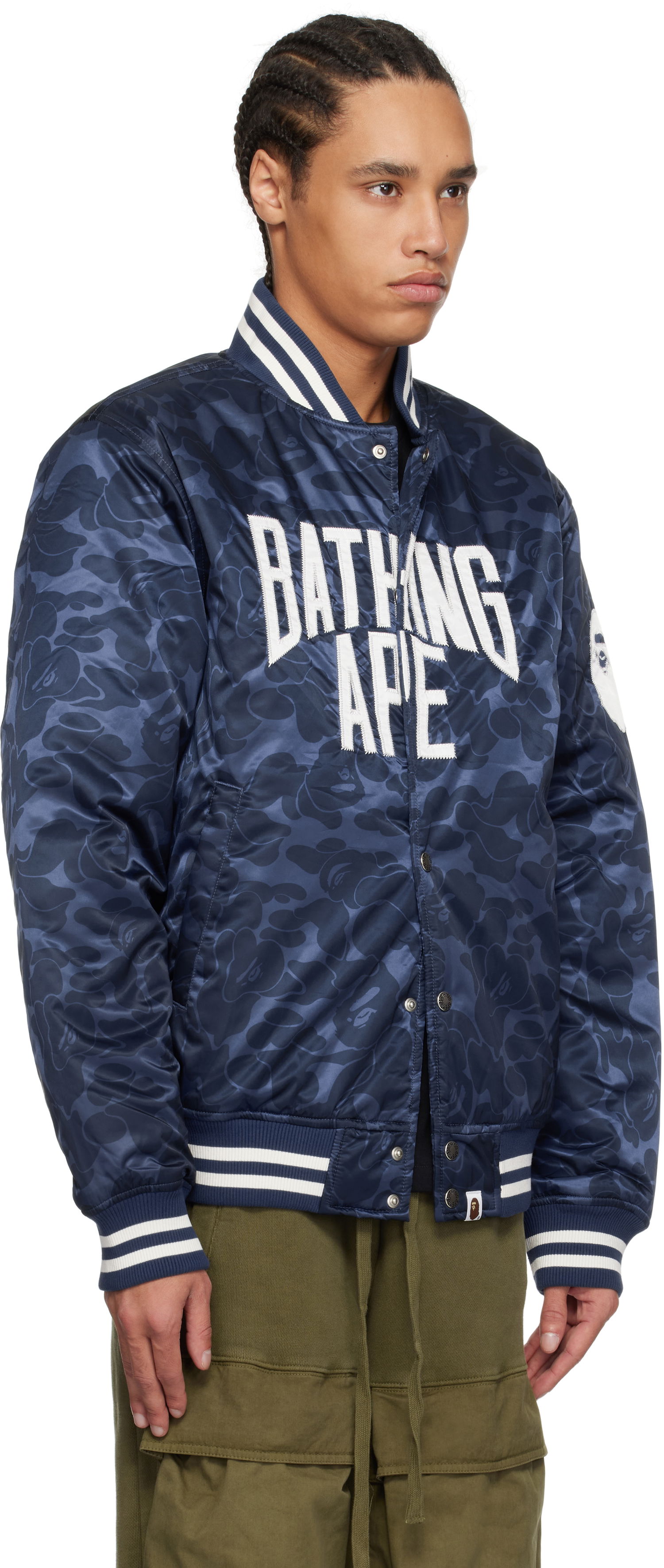 Bomber jakna BAPE A Bathing Ape Camo Varsity Bomber Jacket Mornarica | 001HJK801005M, 1