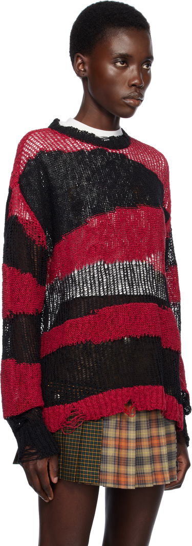 Pleteni pulover Andersson Bell Andersson Bell Striped Distressed Knit Sweater Rdeča | atb1284m, 4